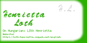 henrietta loth business card